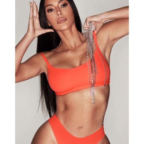 HTF NEW SKIMS FITS EVERYBODY SCOOP NECK BRALETTE IN NEON ORANGE S - Picture 3 of 3